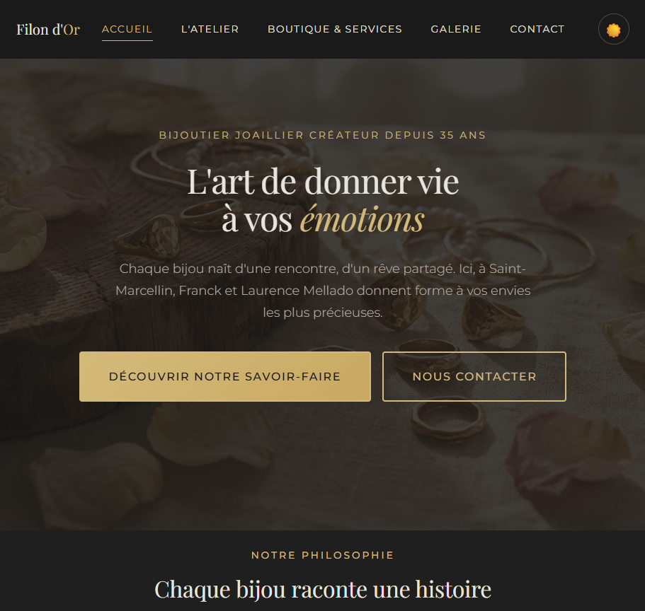 Site vitrine Au Filon d'Or